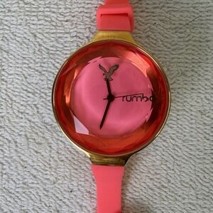 Rumba Time Watch Women American Eagle Pink Silicone Band Geometric No Battery